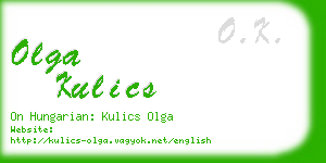 olga kulics business card